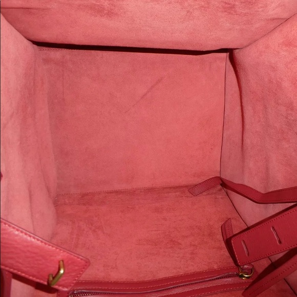 Authentic CELINE Leather Phantom Tote Hand Bag Red - Picture 4 of 12